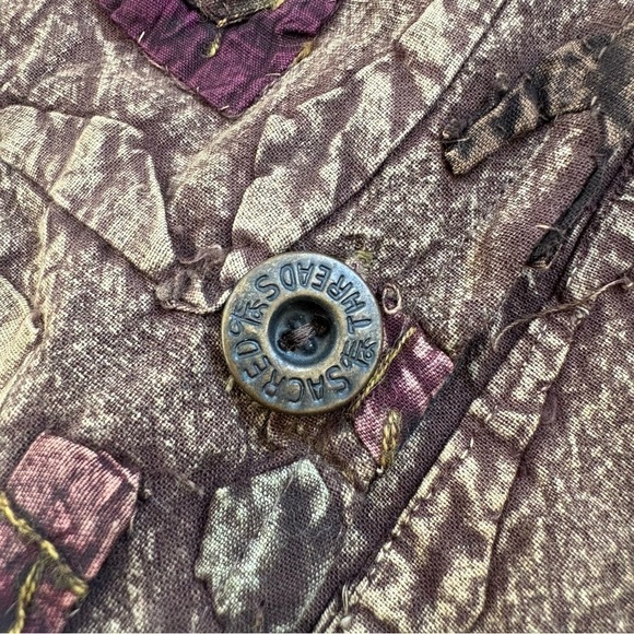 SACRED THREADS Cotton Embroidered Jacket Boho Artsy Animals Elephants Giraffes M - Picture 13 of 16